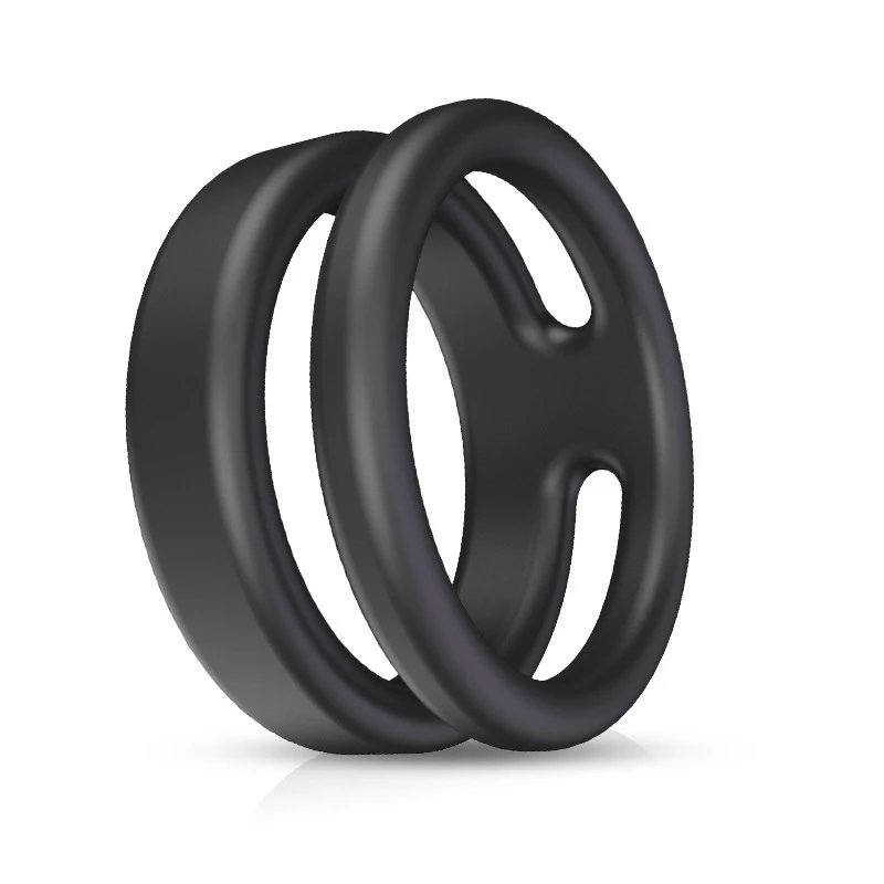 Men's Delayed Ejaculation Silicone Sleeve Double Ring Physical Locking Decorations