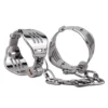 Metal Wrist & Ankle Cuff Chrome Plated Stainless Steel Wrist Cuff Anklet Metal Restraint Gear for Bondage Play Adult Sex Toys