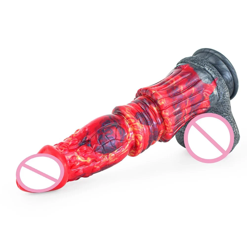 Animal Horse Artificial Penis Soft Silicone Strap on Dildo Realistic Fire Dragon Dildos Sex