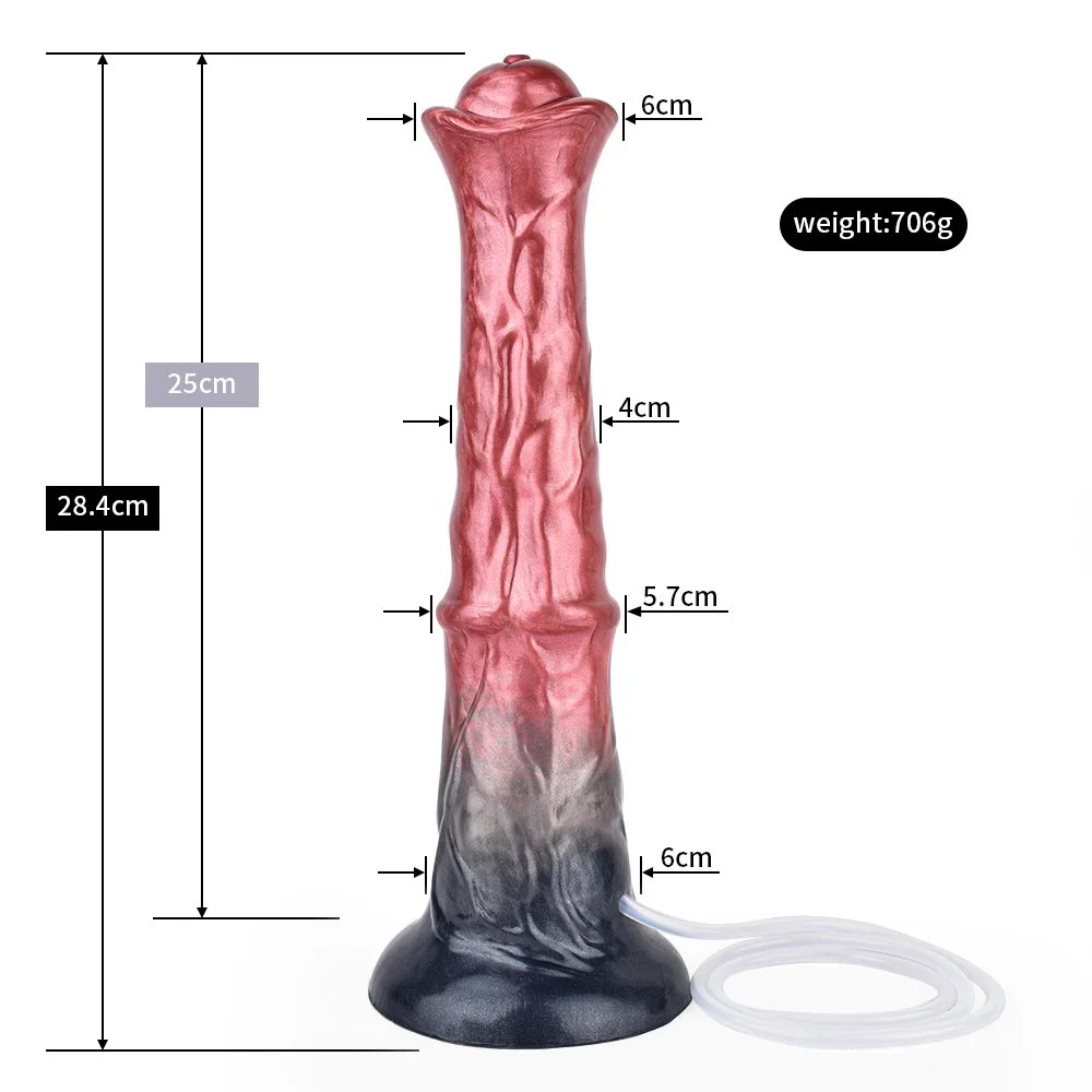 Fantasy Squirting Horse Mustang Pegasus Monster Adult Anal Sex Toys with Cum Tube Silicone Dildo Support