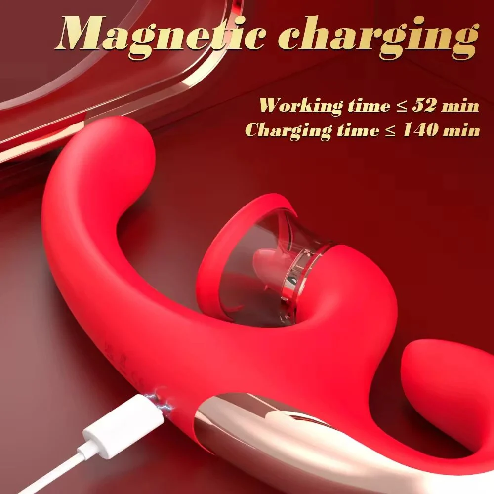 3 in One Strong Female Silicone g Spot Clitoral Tongue Licking Vibradores Para Mujer Sex Toy for Women