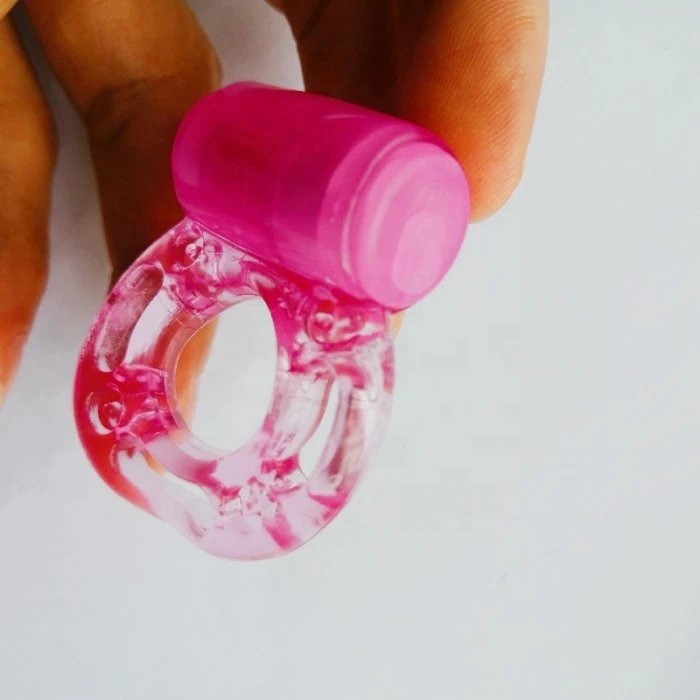 Men's Adult TPE Crystal Vibrating Cock Ring Delay Ejaculation Sex Toys for Men