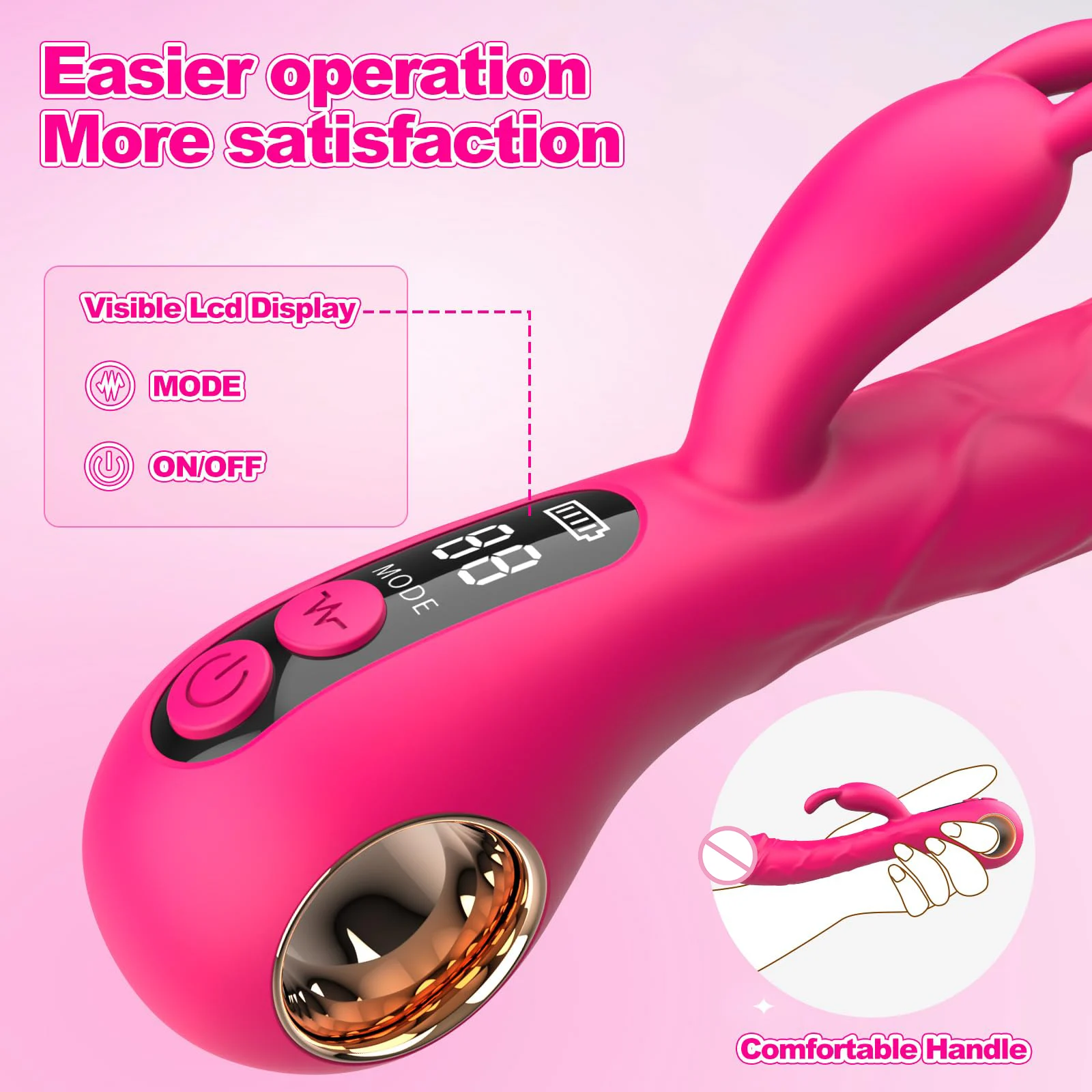 LED Display Realistic Dildo Vibrator Female Masturbation Vaginal Clitoral Stimulator G Spot Rabbit Vibrator for Women Sex Toys