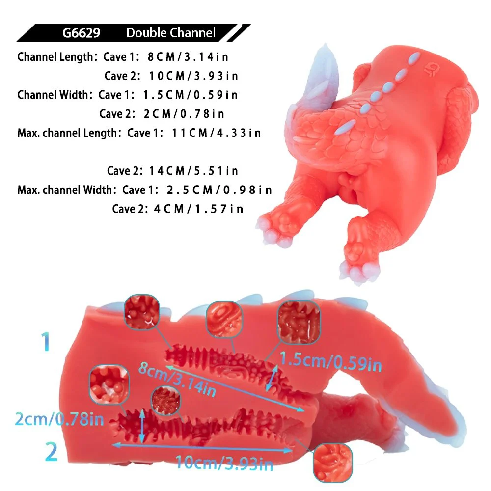 Fantasy Red Blue Dragon Male Masturbator Silicone Adult Men's Pocket Pussy Realistic Vagina Stroker Men Sex Toys