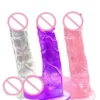 Sex Shop Soft Transparent Realistic Jelly Dildo Suction Cup Sex Toys for Women