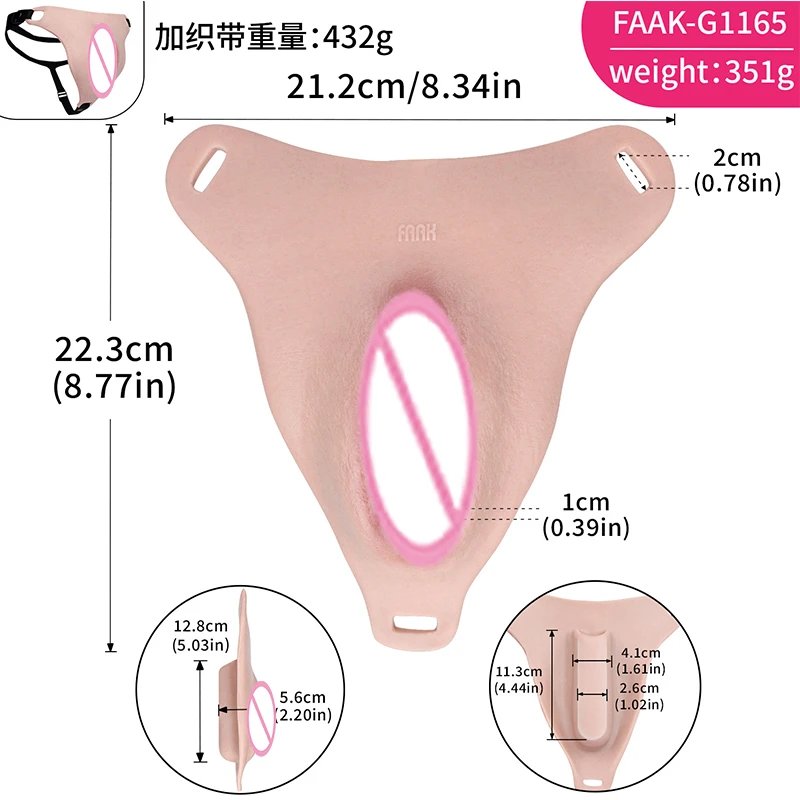 MTF Packers Strap-On Ultra Realistic Vagianl Silicone Briefs&Tongs Underwear With Hiding Gaff Pussy Male Sex Toys