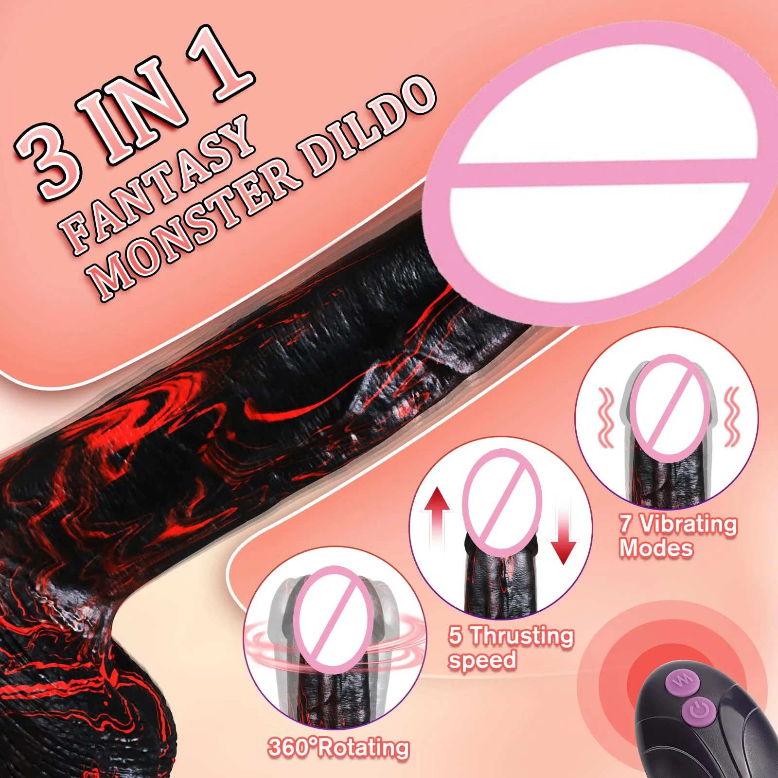 Remote Control Realistic Thick Dildo Vibrator G Spot Vagina Anal Sex Stimulation Vibrating Thrusting Monster Dildo for Women Men