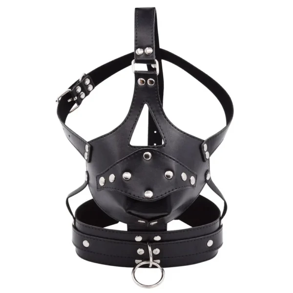 Bondage Black Hood Head Covering Mouth Plug Dildo Adult Products Headgear Sex Couples Other Sex Toys Couple Bondage
