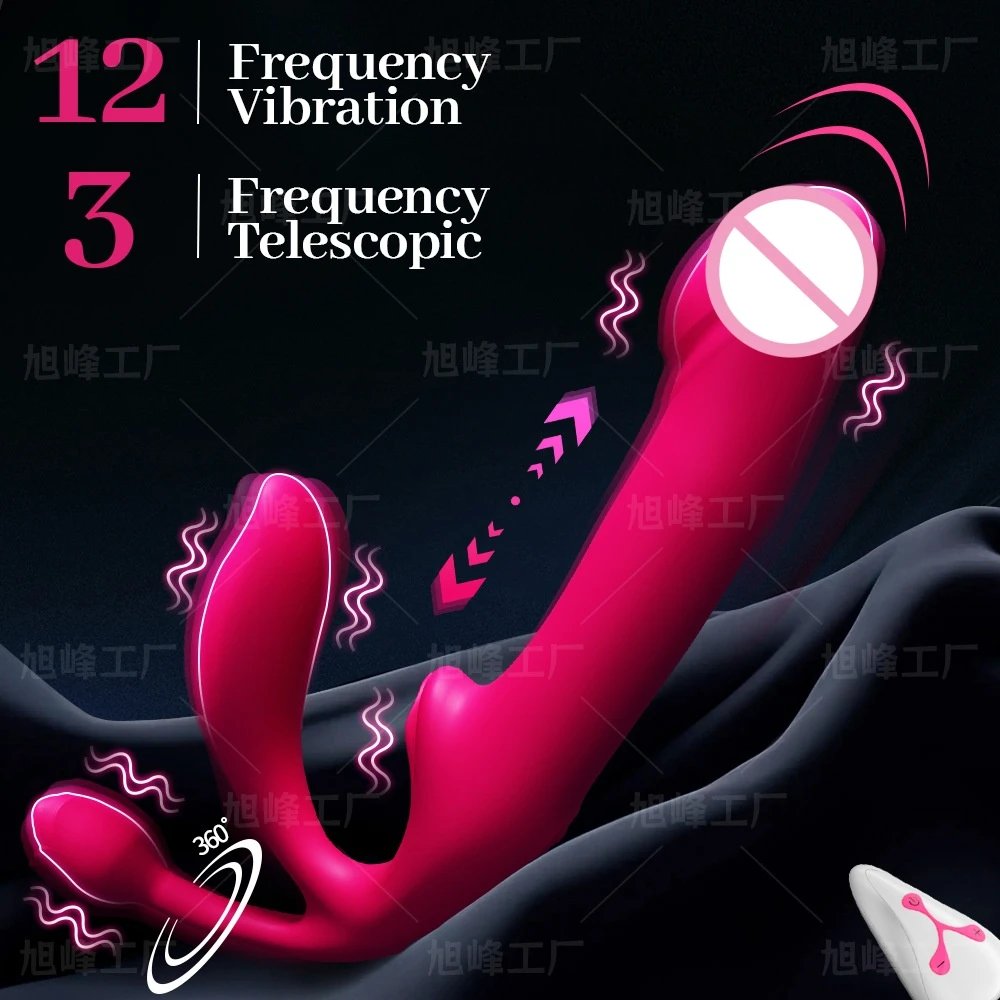 Wireless Remote Control Telescopic Massage Masturbation Vibrator Anal Toys for Lesbian