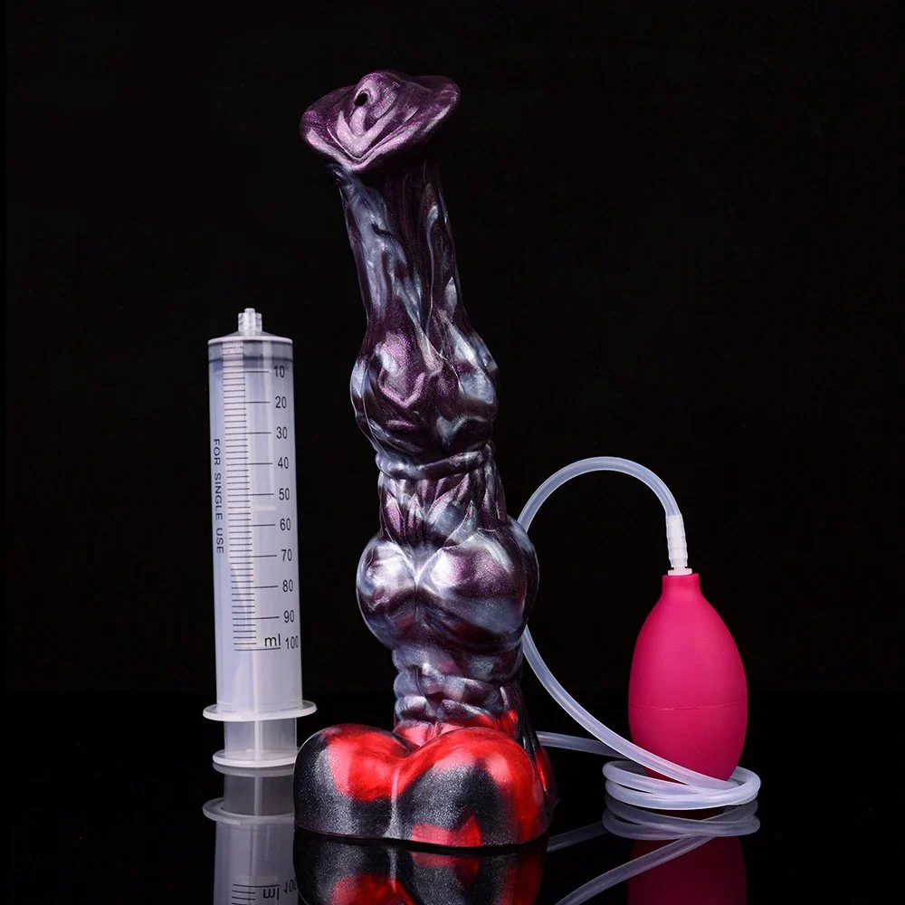 Huge Dildo Horse Cock Knot Ejaculation Dildo With Suction Cup Spray Liquid Squirting Horse Dildo Squirting Cock
