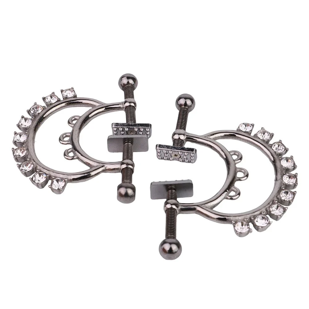New Psyche Goddess Nipple Clamps Magnesium Desire Diamond Belt Metallic Glossy Bdsm Bondage Nipple Clamps and Choker