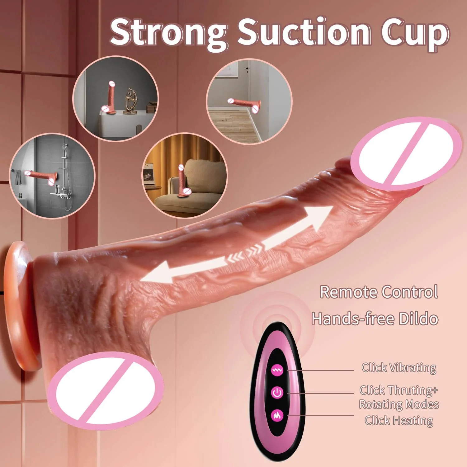 Remote Control Soft Silicone Realistic Penis G Spot Clitoris Stimulator Thrusting Swing Heating Dildo Vibrator Sex Toy for Women
