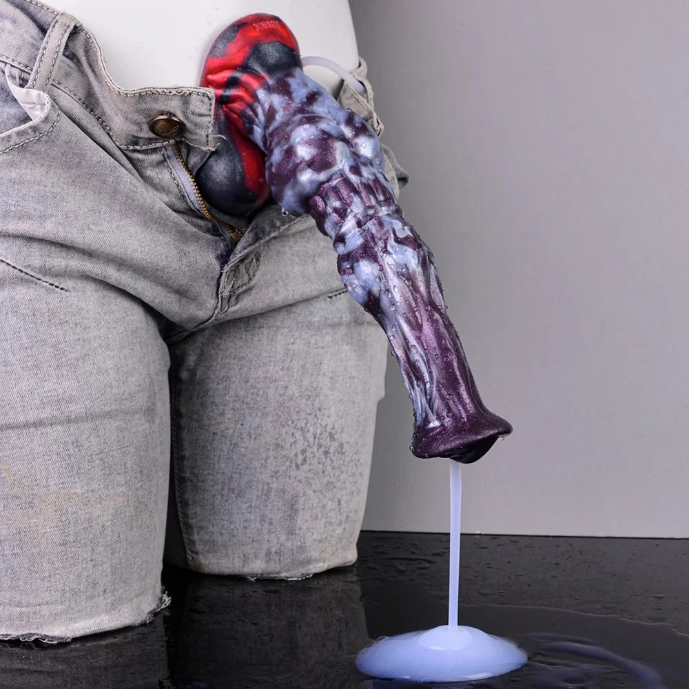 Huge Dildo Horse Cock Knot Ejaculation Dildo With Suction Cup Spray Liquid Squirting Horse Dildo Squirting Cock