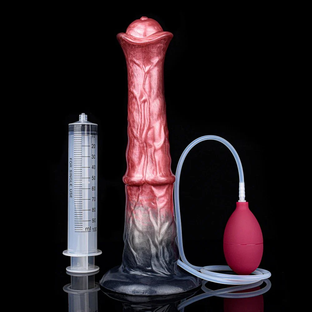 Fantasy Squirting Horse Mustang Pegasus Monster Adult Anal Sex Toys with Cum Tube Silicone Dildo Support