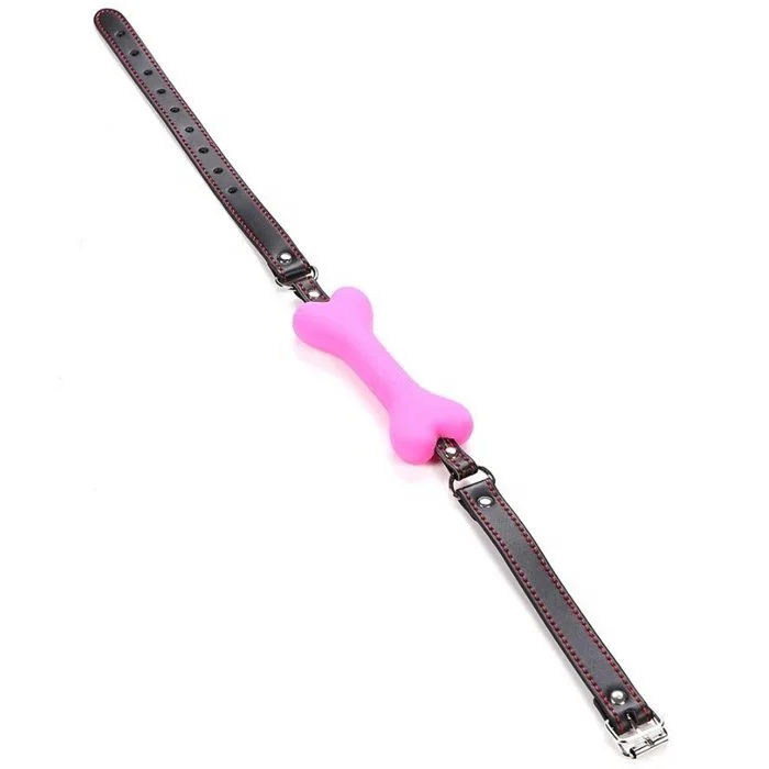 Bondage Fetish Slave Restraints Leather Dog Bone Mouth Gag Handcuff Whip Collar Mask for Couples and Sex Games