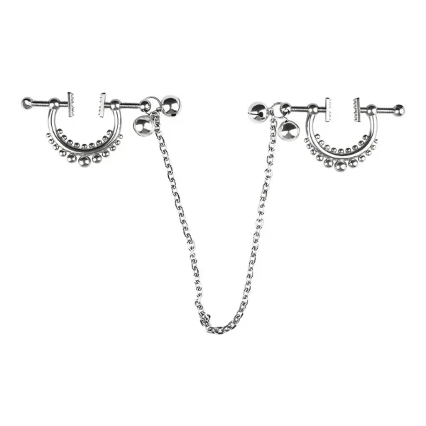 Nipple Clamps with Steel Balls for Women Adult Single Chain Clamps Comfortable Sex Toys