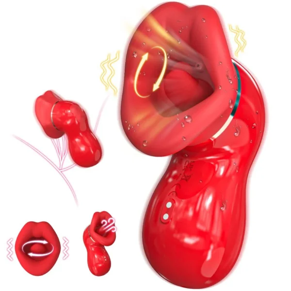 Tongue Licking Strong Sucking Vibrator 9 Frequency Clitoral Stimulator Adult Sex Toy Vibrador for Women