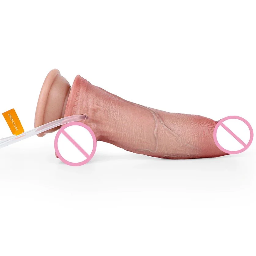 Inflatable Ejaculation Dildo Artificial Soft Silicone Spray Dildo Penis Massage Vagina Simulation Sex Dildo Toy