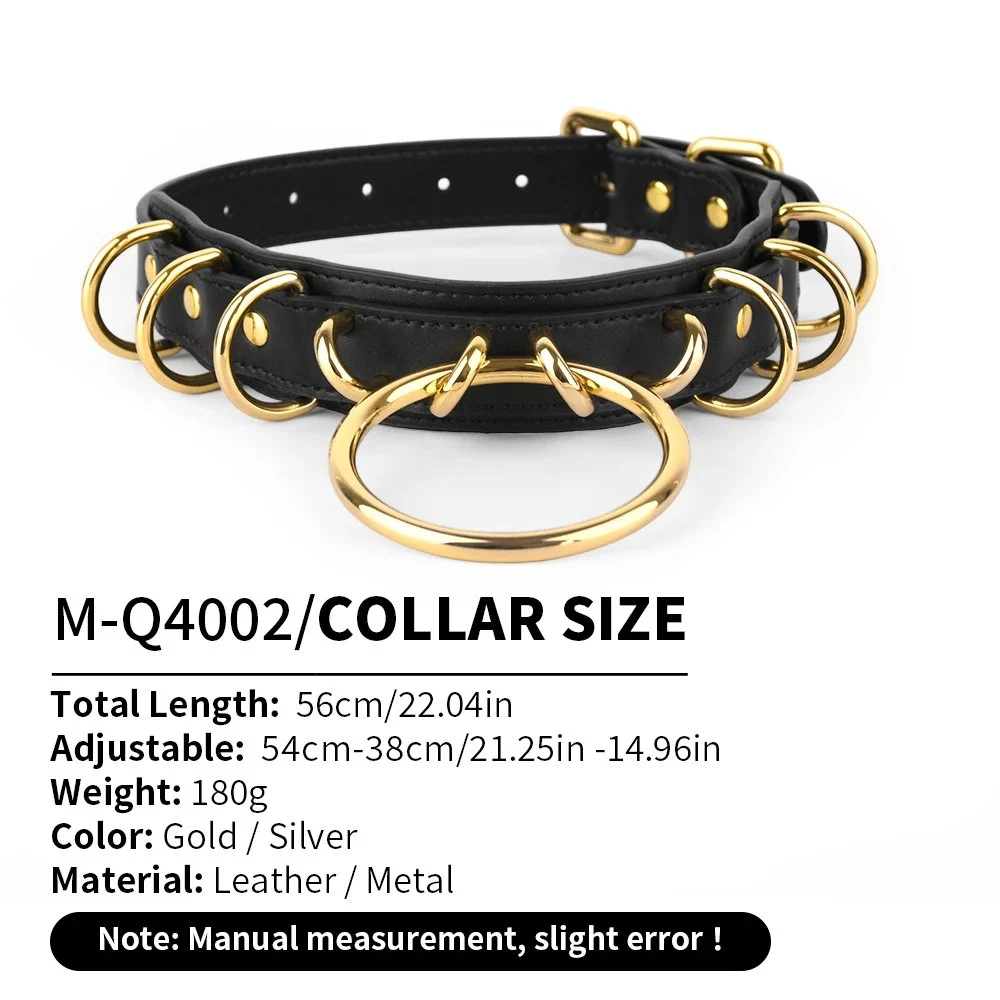 Luxury Bdsm Collar Leather Bondage Sub Collar O-ring,Bondage Collar with Single Ring,Leather Adjustable Bondage