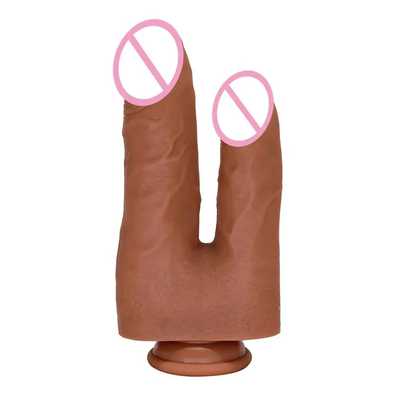 Silicone Realistic Huge Thin Penis Big Dildo U Shaped Double Head Penetration Dong Dildo for Lesbian Women Sex Toys
