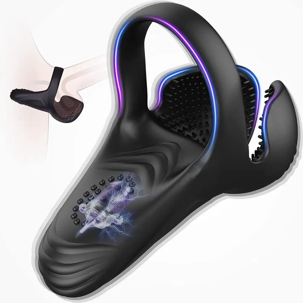 IPX7 Wearable Silicone Electric Stimulate Prostate Massager Remote Control Vibrating Anal Butt Ejaculation Ring Vibrator Adult