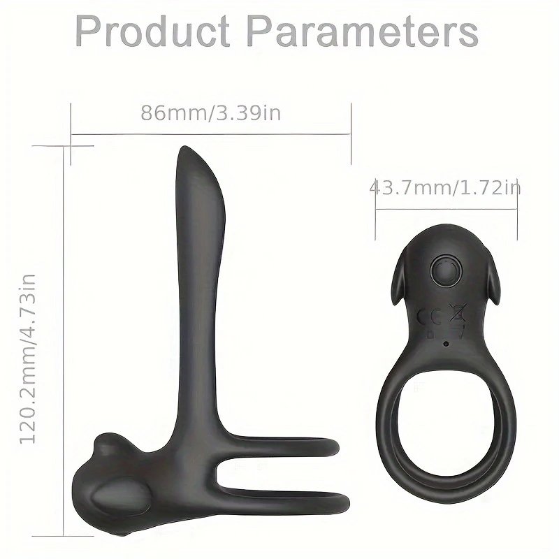 Delayed Ejaculation Trainer Penis Ring Prostate Massager & Anal Plug Vibrator with Semen Lock Ring