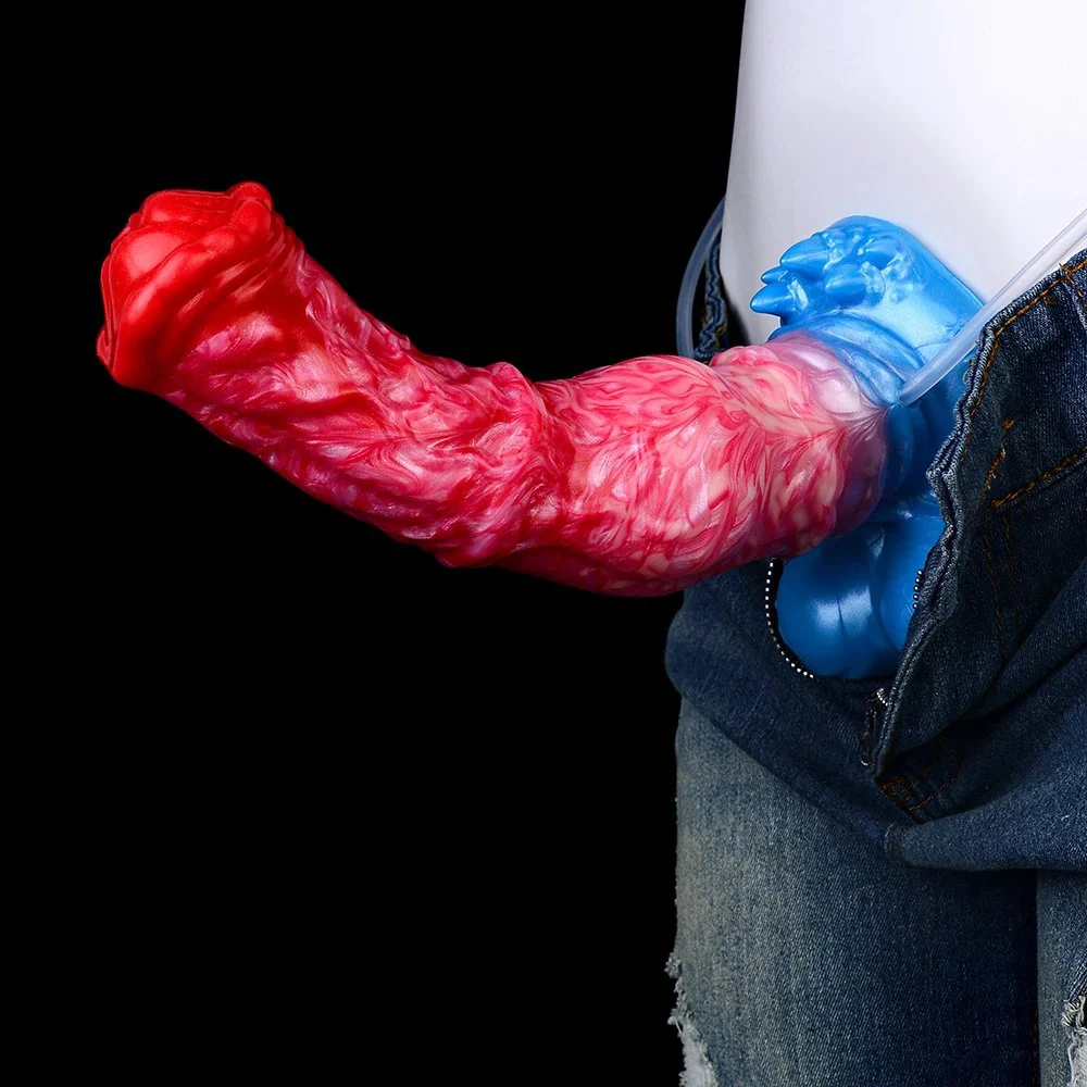 Fire Dragon Inflatable Water Spray Dildo Fantasy Monster Dildo Soft Silicone Spray Dildo Masturbator Adult Sex Toys