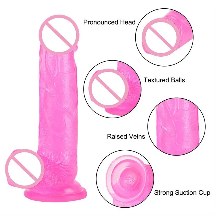 Sex Toys Dildo for Female Masturbation Colorful Realistic Soft Jelly Dildo With Suction Cup