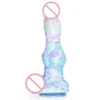 Silicone Big Knot Dog Dildo With Suction Cup Color Mixed Fantasy Animal Penis Butt Plug Size S M L Sex Toys