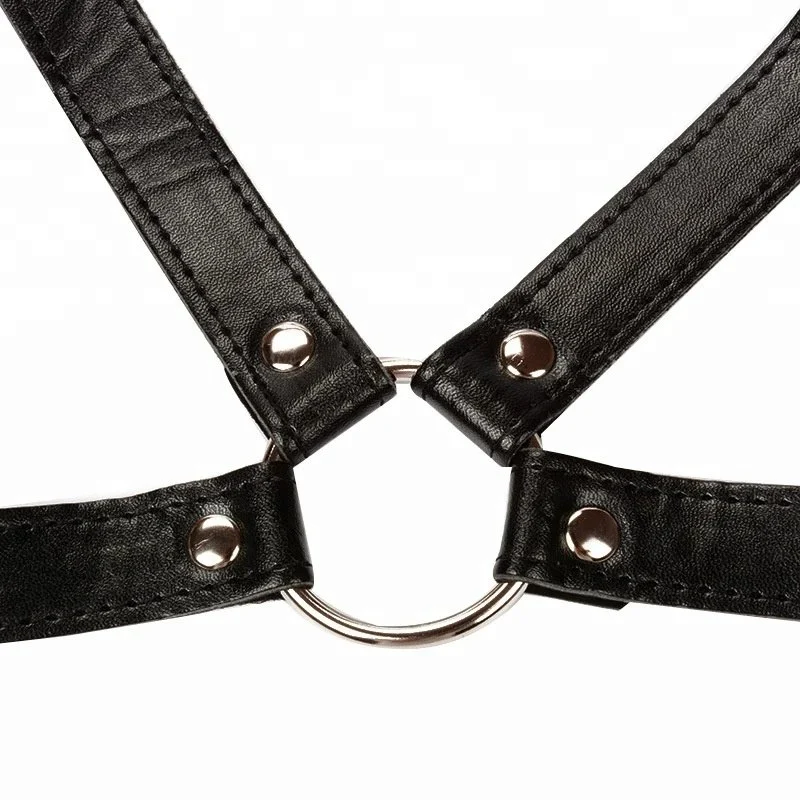 Sex Couple Leather Neck and Breast Belt Female Sex Bondage