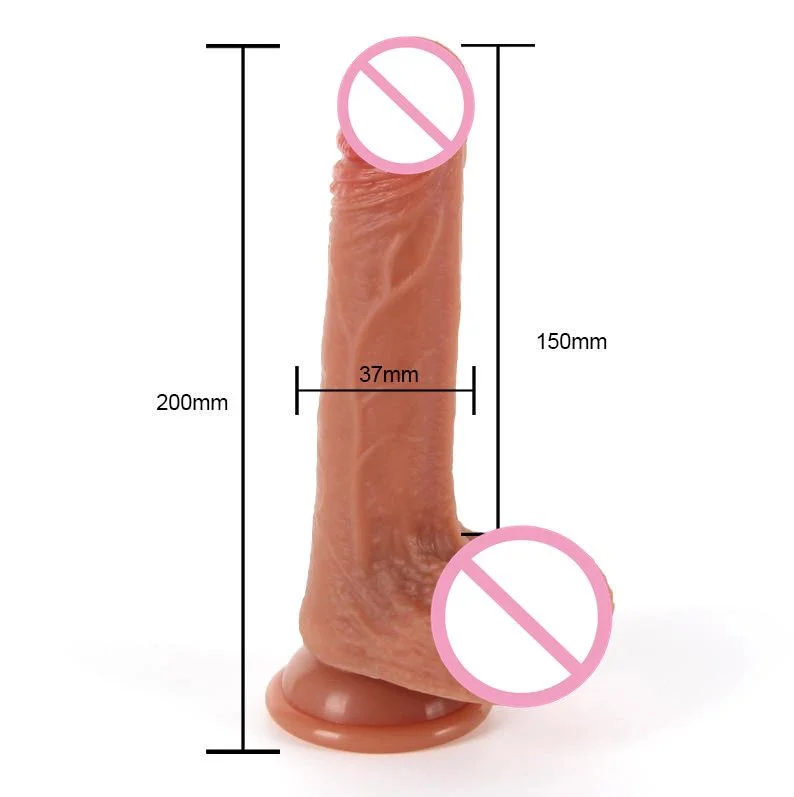 Female Masturbation Sex Toys Women Dildos Realistic Suction Cup Super Soft Silicone Dildo 19cm