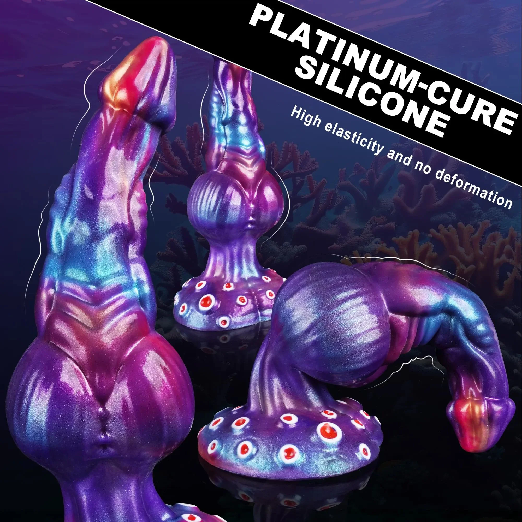 Silicone Dog Adult Sex Toy Soft Thick Tentacle Anal Suction Cup Giant Masturbator Featuring Big Horse Dragon Alien Animal Horse