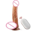 High-quality 20cm Double Layered Huge Realistic Silicone Sex Toy up Down Vibrating Dildo Artificial Penis for Women