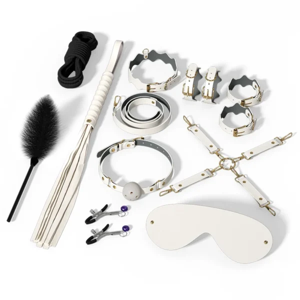 Adult Sex Toys Set Leather Handcuffs Collar Ball Gag Harness Couple Passion Binding Restraint Bondage Lingerie
