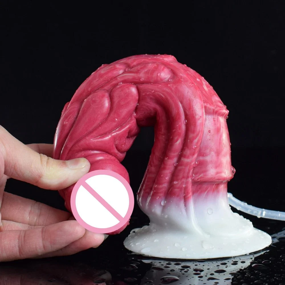 Ejaculation Realistic Dildo Sex Toys for Women Soft Flexible Silicone Animal Cock Penis Squirting Dildo with Scuction Cup