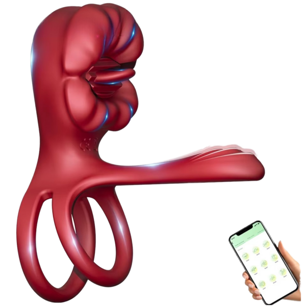 Second Generation Wireless Remote Control Adult Sex Toys New Flower Vibration Ring with Double Shock Lock Ring for Couples