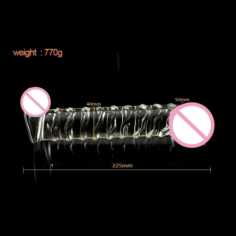 Sex Toys 25CM Glass Cock Crystal Dildo Transparent Penis for Masturbation