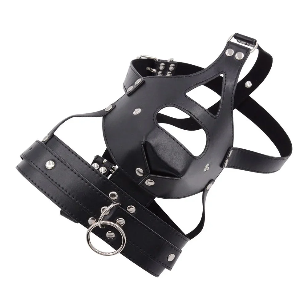 Bondage Black Hood Head Covering Mouth Plug Dildo Adult Products Headgear Sex Couples Other Sex Toys Couple Bondage