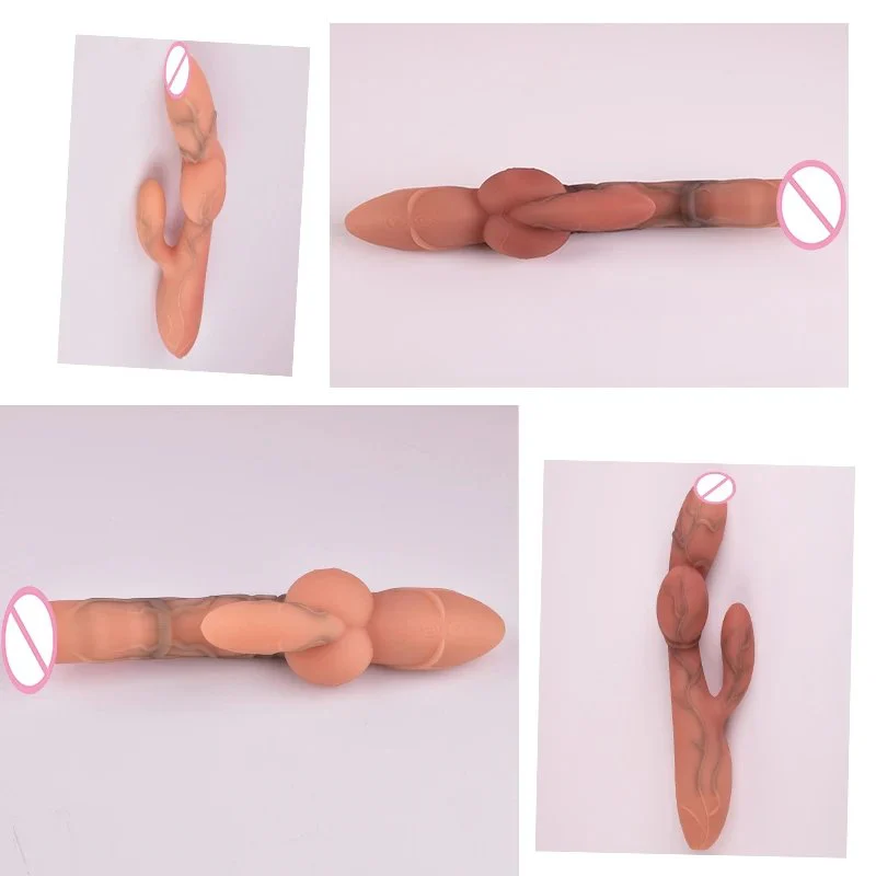 Silicone Fully Covered alien Cock Simulated Animal Dildo Vibrating Heated Penis Anal Plug Clitoris Stimulation Vibrator Sex Toy