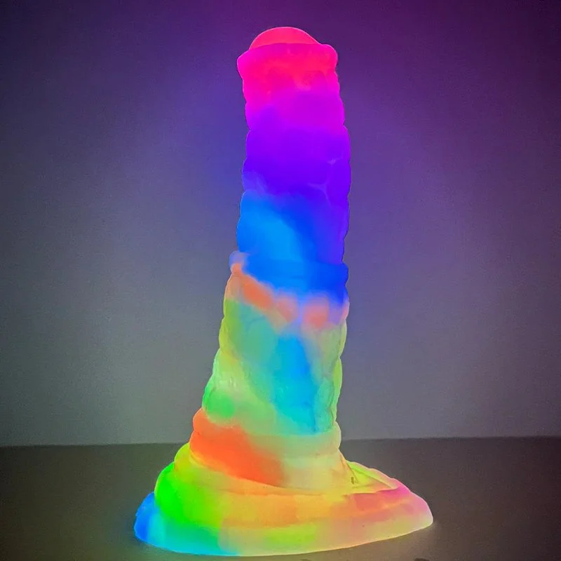 Glow in Dark Dildo Colorful Health Sex Toy Luminous Silicone Monster Dildo Soft and Flexible Sex Tool Freaky