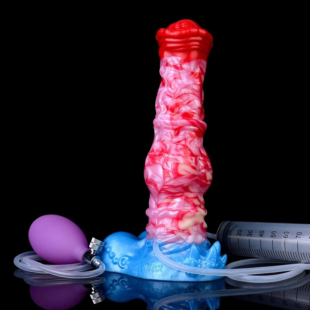 Simulated Dildos Butt Plug with air Bag and Injector Accessories