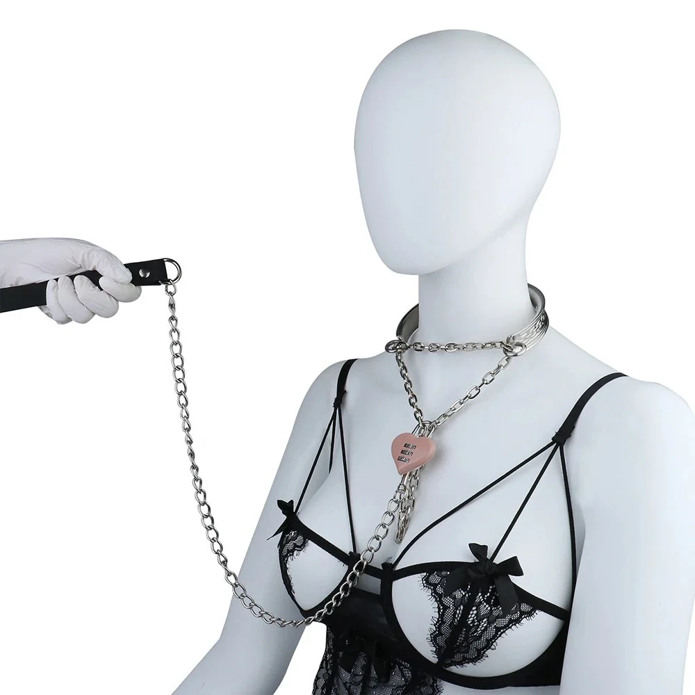 Sexy Bondage Collar with Studded Details for Roleplay Accessories for Submission Play