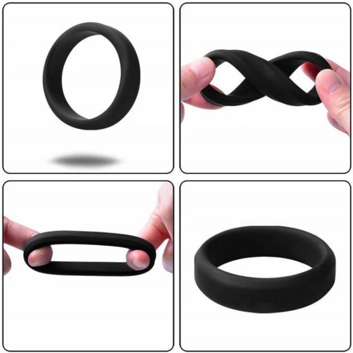 Men's Silicone Cock Ring Lock Penis Sex Tool for Semen Delay