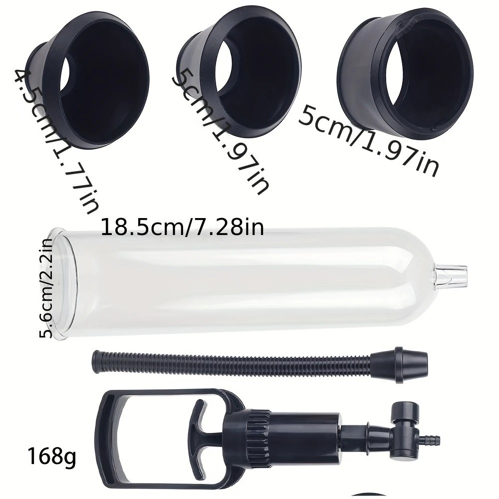Men's Silicone Man Vacuum Pump Cock Ring Penis Extender Enhancer Air Suction Enhancement Device Sex Toy for Penis Enlargement
