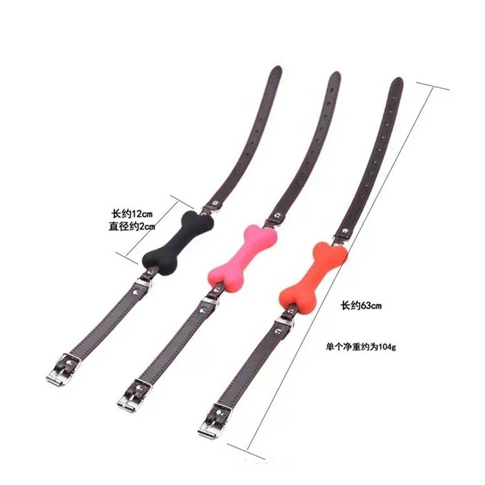 Bondage Fetish Slave Restraints Leather Dog Bone Mouth Gag Handcuff Whip Collar Mask for Couples and Sex Games