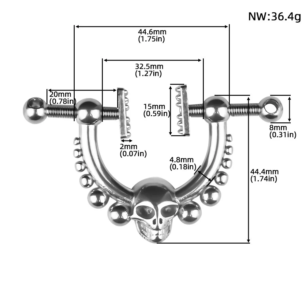 Nipple Clamps with Body Chains Clips Clamps for Women with Bells Stainless Steel Body Bells Non-piercing Clip on Body Gift