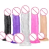 Large PVC Female Dildo Vibrator Realistic Adult Sex Toys for Men TPE and Silicone Material