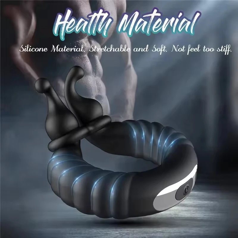 Cartoon Snail Male Lock Fine Ring 10 Vibration Delayed Penile Ring Massage Masturbation Sex Toys for Men