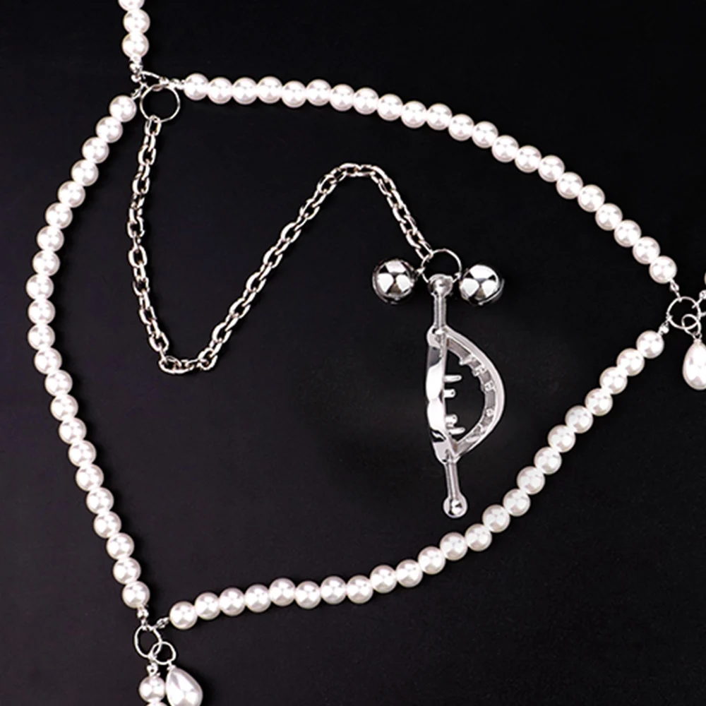 Quality Collar With Nipple Clamps Female Bondage Long Chain and Leather Belt Sex Toys for Couples Game