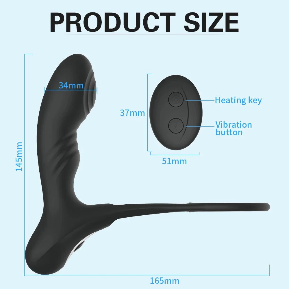 Remote Control Telescopic Sex Toys Prostate Massage Heating Anal Plug Vibrator with Cock Ring